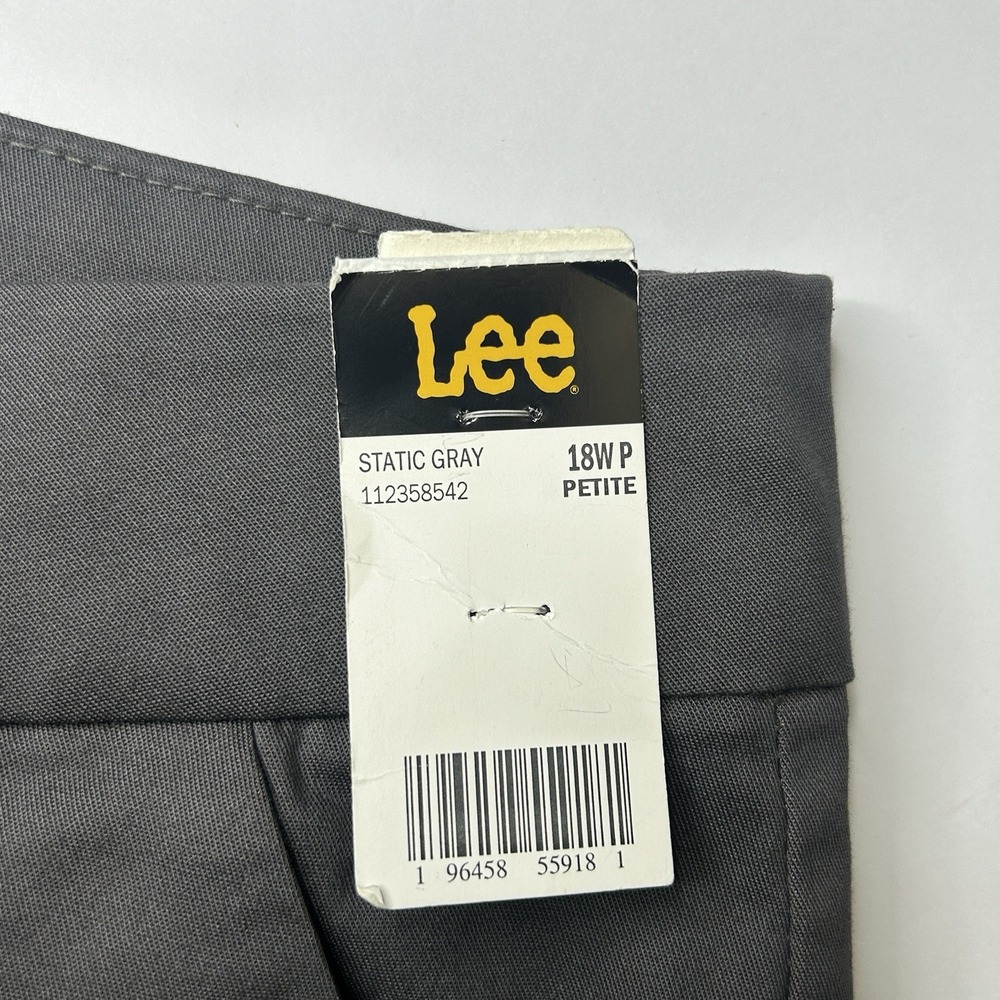 NWT Lee High Rise Wrinkle Free Bootcut Gray Pants 18 Women's 18W Petite 28" - Picture 6 of 14
